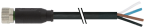 Connecteur M8 sortie fils, M8 femelle droit noir, Sans LED, 4 