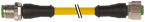 Rallonge M12-M12, M12 mâle droit noir, Sans LED, M12 femelle droit 