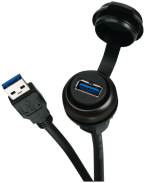MSDD pass-through USB 3.0 form A, 1.0 m cable, design black 