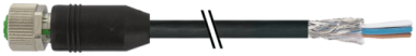 Connecteur débrochable M12, femelle M12 droit, sans LED, 4 pôles, câble  7000-13201-6410500