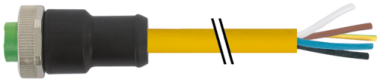Mini (7/8) 3 pole, Female 0° w/ Cable  7700-A3021-UBB0500